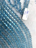 6mm half Strand Blue Topaz Round Beads- Top Quality, Length 20 cm - 100% Natural Blue Topaz Beads