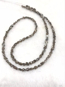 Brown Diamond Nuggets strand ,half strand 16" Natural diamond nuggets, 22carat strand , diamond beads in free form shape