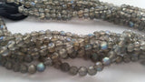 Labradorite Round Faceted Beads 3.5-4mm , Good Quality with blue shining- 13 Inch Length