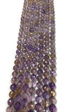 Ametrine Round Faceted 8mm size , 15.5 Inch Strand , top quality beads- Ametrine beads