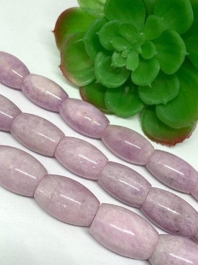Kunzite Cylendrical / Barrel Shape Beads 13-15 mm x 22-24 mm , AAA Quality, Length 40cm -Natural Kunzite Beads-Purple Color -origin brazil
