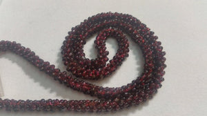 Garnet Rope Hand Made Necklace in 28" , Natural Red Garnet Rope Necklace, Origin -India .