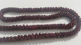 Garnet Rope Hand Made Necklace in 28" , Natural Red Garnet Rope Necklace, Origin -India .