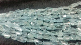 8X12MM BLUE AQUAMARINE FACETED Nuggets, Faceted tumble shape, Length 9"