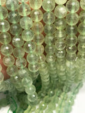 8 MM Prehnite faceted Round , AAA quality , Length 40CM natural gemstone beads, faceted Round beads . Prehnite gemstone beads