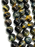 12mm Blue Tiger Eye Round Beads- AAA Quality- Wholesale Blue Tiger Eye Beads- Blue Tiger Eye Beads -40 cm Length