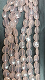 Rose Chalcedony faceted Oval Shape 6x8mm , Dyed Chalcedony faceted oval , length 14"  faceted oval shape