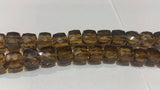 Beer Quartz Faceted Cube Shape in 5mm / 9 MM size  length 8 Inch