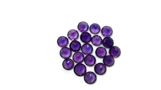 6mm Natural Amethyst Round cut stone , Pack of 5 piece, African Amethyst Round cabochon