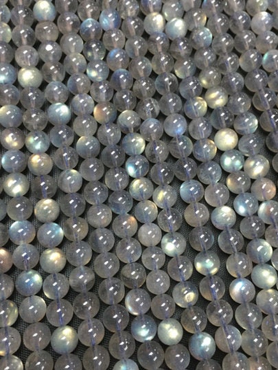 6MM Labradorite strand Round beads, Top Quality perfect round shape . Yellow and Blue Fire -length 15.5 Inch