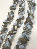 10MM Blue Opal with Matrix Faceted Briolettes- heart shape, Opal Briolettes ,natural blue opal beads. layout shape