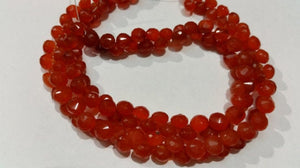 Carnelian Faceted Onion 7 MM  Shape briolette , Orange Carnelian good quality stones