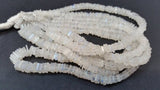 Rainbow Moonstone Heishi - 15" Strand, Rainbow Moonstone Flat Square , 4mm to 6mm Size