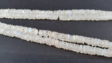 Rainbow Moonstone Heishi - 15" Strand, Rainbow Moonstone Flat Square , 4mm to 6mm Size