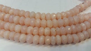 Pink Peruvian opal faceted Rondelle 9-10mm, faceted roundel beads.