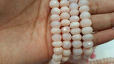 Pink Peruvian opal faceted Rondelle 9-10mm, faceted roundel beads.