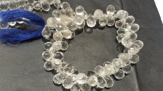 Crystal Quartz Faceted Drop shape 8x11, Clear Crystal briolette