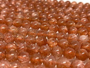 Sunstone Round Beads 6 mm AAAA Quality 40 cm Strand, Top Grade sunstone Round shape. natural sunstone with many flash