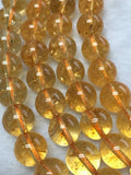 8-8.5 mm Natural Citrine Round Beads , AAA Quality beads , Perfect round beads, length 40cm