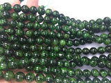 8mm Chrome Diopside Smooth Round , Very good quality,length 16 Inch Necklace Natural Chrome Diopside,country of origin Russia