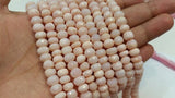 9mm Peruvian Pink Opal faceted Rondelles , Top quality beads , Length 13.5Inch , Pink Opal