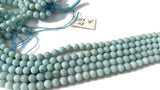 6MM Larimar Round Beads - Natural Larimar , AAA Quality Length 16" , Larimar Necklace