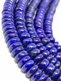 Lapis 8MM ,Lapis Roundel Beads , AAAA Quality Dark Blue Color , 40 cm Length- Lapis Roundel Beads -Natural Lapis Beads origin Afghanistan