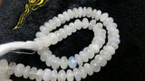 10MM Rainbow Moonstone Smooth Roundel Beads , AAA quality and length 14" , Origin from India