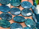 Apatite 18x25 MM Neon Apatite Faceted Oval Beads - 40 cm Length - Neon Apatite Beads- Neon Apatite Gemstone Beads