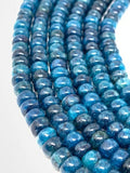 Apatite 6 MM Neon Apatite Roundel Beads - 40 cm Length - Top Quality -Apatite Rondelle Beads- Dyed Apatite Teal color.