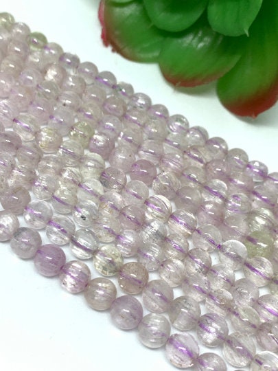 Kunzite 6mm, Kunzite Round Beads- 40 cm Length - AAAA Quality - Natural Kunzite Beads- kunzite Gemstone Beads- Transparent Quality Beads