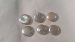 17MM Freshwater Pearl Coin Shape, Loose Coins pack of 2 Pc. Natural freshwater pearl Grade AA, not drilled.