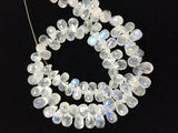 10 Inches Transparent Quality,Rainbow Moonstone Faceted Drops, Rainbow Briolettes, 5X8MM  Super Quality