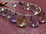 8 Inch SUPERB FINEST QUALITY Ametrine Faceted Pear Briolettes 12x17mm size