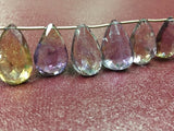 8 Inch SUPERB FINEST QUALITY Ametrine Faceted Pear Briolettes 12x17mm size