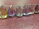 Ametrine 8 Inch SUPERB FINEST QUALITY Ametrine Faceted Pear Briolettes 13x20mm to 15x23mm size