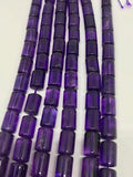 Amethyst 8X10MM, Amethyst Tube shape Beads , Length 40cm, Natural Amethyst .Good Quality, African Amethyst