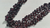 Garnet Pear Buff shape , Garnet Smooth Shape , Length in 16'' And Size Around 8x10MM  , Natural Red garnet