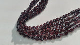 Garnet Buff Heart  shape , Garnet Smooth Shape , Length in 16'' And Size Around 8MM  , Natural Red garnet