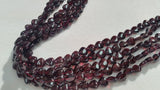 Garnet Buff Heart  shape , Garnet Smooth Shape , Length in 16'' And Size Around 8MM  , Natural Red garnet