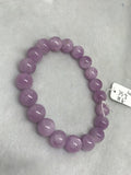 10MM Kunzite Bracelet , Beautiful Purple Bracelet, Natural Kunzite Round Beaded Bracelet ,weight 35gm Gemstone beads Code :-#6