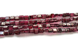 Natural Purple Garnet Faceted Square Shape of 5mm , Length is 15"