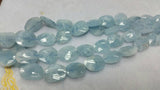 Aquamarine Faceted Nugget, 11X17 - 19X22 MM, Aquamarine Tumble Beads, Blue Aquamarine Top Quality. length 18"