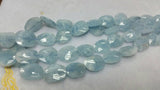 Aquamarine Faceted Nugget, 11X17 - 19X22 MM, Aquamarine Tumble Beads, Blue Aquamarine Top Quality. length 18"