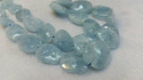 Aquamarine Faceted Nugget, 11X17 - 19X22 MM, Aquamarine Tumble Beads, Blue Aquamarine Top Quality. length 18"