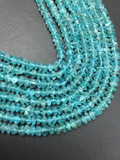 Apatite  Roundel Beads  4.5 to 5mm size , 14 Inch Strand-