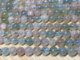 Aquamarine 6 mm Aquamarine & Morganite Smooth Round beads, AA Quality 40 cm Length - Aquamarine Round Beads- Morganite Round Beads