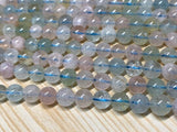 Aquamarine 6 mm Aquamarine & Morganite Smooth Round beads, AA Quality 40 cm Length - Aquamarine Round Beads- Morganite Round Beads