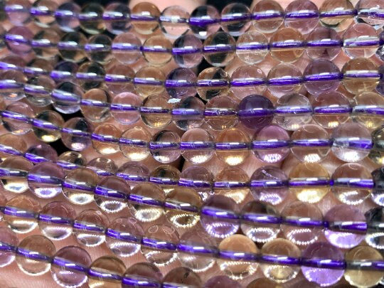 Ametrine round beads 6mm AAAA Quality , Ametrine Round Beads, 40cm strand- Gemstone Round Beads- Ametrine