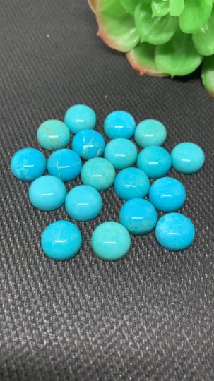 Turquoise 8 mm Natural Turquoise Cabs- Quality AAA- gemstone cabs Pack of 2 pc 100% natural turquoise- Turquoise Round Cabochon